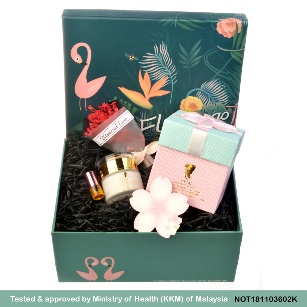 Argan Oil BEAU 100% Pure Organic, Facial Cream Flamingo Gift Set, 宝儿纯正阿甘油脸霜 (Flamingo 礼盒装)
